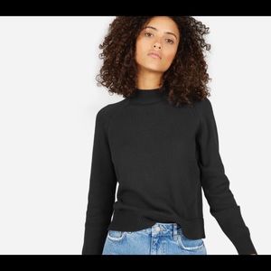 NWOT Everlane Cotton Mockneck Crop (Washed Black)